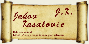 Jakov Kasalović vizit kartica